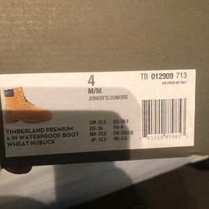 Timberland size 4 juniors